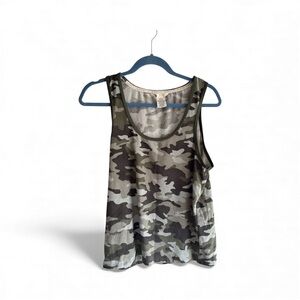 Lucky Brand Camo Wife Beater Tank Top large